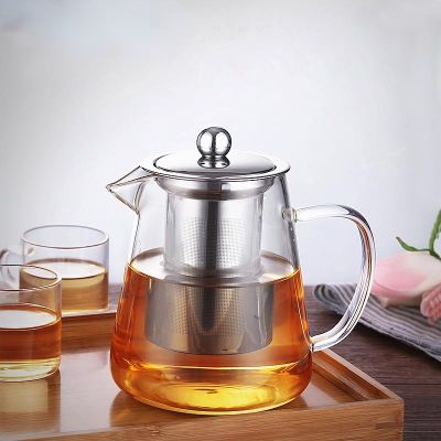 Big Glass Teapot With Removable Infuser Filter Heat-resistant Glass Tea Sets Flower Teapot Coffee Pot Large Glass Kettle