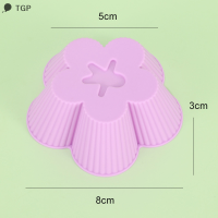 ? TGP ซิลิโคนเค้กถ้วยแม่พิมพ์3D ดอกไม้รูปร่างเค้กถ้วยมัฟฟิน Cupcake cake Decor