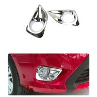 Car ABS Chrome Front Fog Lamp Light Cover Trim Foglight Frame Decorations For Toyota Vios/Yaris 2014-2016 Car Styling