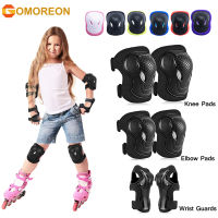 GOMOREON 6 ชิ้น/เซ็ตเด็กความปลอดภัยเข่า Pads Elbow Pads ข้อมือเด็กอุปกรณ์ป้องกันสำหรับเด็กผู้หญิงขี่จักรยานสเก็ต Roller-Jezker