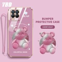 เคสโทรศัพท์ YBD สำหรับ OPPO Realme 8 Pro 4G 5G Q3i 8i Realme V13 5G Narzo 50 Narzo 30นิ่มโปร่งใสการไล่ระดับสีการ์ตูนหมีรุนแรงเคสโทรศัพท์กันกระแทกพร้อมเลนส์คลุมทั้งหมดกรอบป้องกันกล้อง