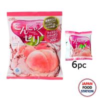 YUKIGUNI AGURI KONJAC JELLY PEACH 6PC (16331) เจลลี่กลิ่นพีช ขนมญี่ปุ่น JAPANESE JELLY