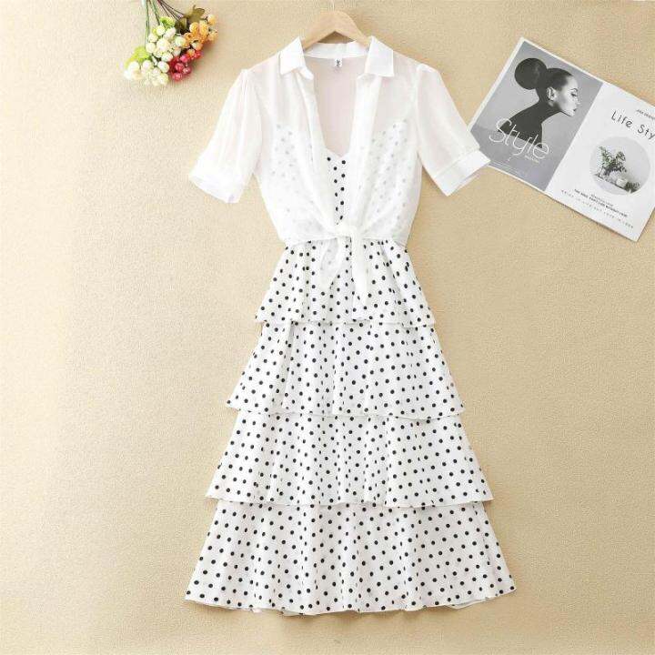 4-layer-cake-dress-women-dot-harajuku-summer-clothes-new-wave-point-bare-back-ladies-long-dresses-black-beach-suspender-suits