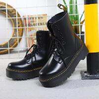 Unisex Classic 8 Holes High Top Combat Boots รองเท้าหนังสไตล์อังกฤษสำหรับผู้ชายและผู้หญิงรองเท้าหนัง