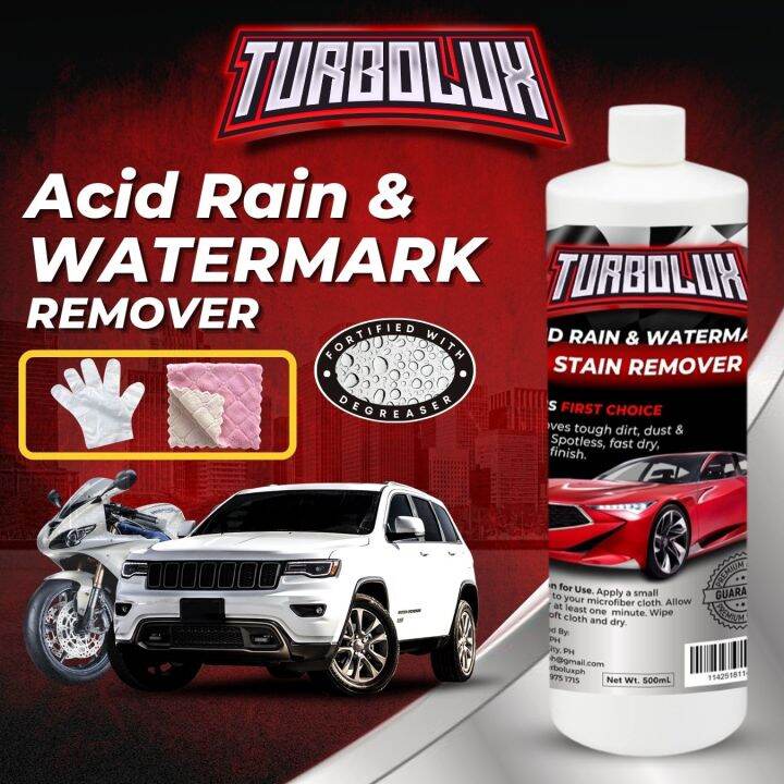 Turbolux Watermark and Acid Rain Stain Remover 500ml with FREE Towel