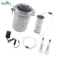 Dolity เครื่องรีดนมเครื่องปั๊มน้ำนมไฟฟ้าหัวคู่ทำจากเหล็ก2L สำหรับปลั๊กแบบยุโรปและวัวแพะ