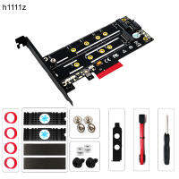 Riser Card PCIE To M2 Adapter การ์ดเอ็กซ์แพนชัน PCI-E X4 3.0 M.2 SSD Satanvme โปรโตคอล SSD อะแดปเตอร์ M Keyb Key พร้อม2Pcs ฮีทซิงค์
