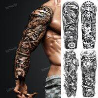 big body tatto skull sleeve tattoo designs for men full arm temporary tattoos large owl tiger lion king forest tattoos animals Stickers