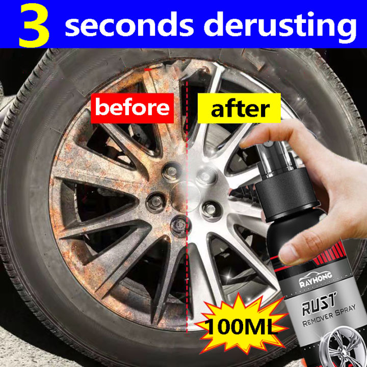 rust remover 100ml Car Rust Remover Spray Surface Rust Remover Kitchen Pot  Rust Cleaning Agent, for Metal Parts Rollers Door Hinges and Brake Parts  Rust Remover Strong Rust Remover for Metal Anti