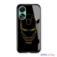 Mop Mall สำหรับ OPPO A78 4G Marvl ม็อบเคสโทรศัพท์สำหรับเด็กผู้ชายซูเปอร์ฮีโร่ม็อบมอลล์สำหรับผู้ชาย Ironman Captain อเมริกาสไปเดอร์แมนกันกระแทกหลังกระจกเคสฝาปิดซิลิโคนนุ่มเคสมีขอบ