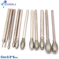 Oval Diamond Grinding Head Burrs Bits 2.35/3mm Shank For Dremel Rotary Jade Stone Carving Polishing Engraving Tool Accesories Rotary Tool Parts  Acces