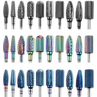 Rainbow Tungsten Carbide Nail Drill Bits Milling Cutter For Manicure Burr Remove Skin Rotary Gel Electric Manicure Art Drill Bit