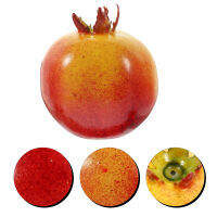 Hemoton 6pcs lifelike pomegranate adornments ผลไม้เท็จอุปกรณ์ประกอบฉากการตกแต่งทับทิมเทียม