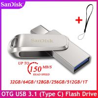 Sandisk USB 3.1 Flash Drive Type-C 32GB 64GB 128G Foldable OTG Memory Stick 256GB SDDDC4 Reading Speed 150MB/S For Laptop/Phone