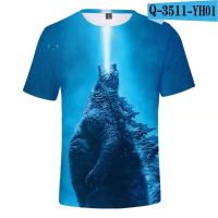 Godzilla เสื้อยืดคอกลมแขนลายสั้นสำหรับเด็ก,เสื้อยืด3D เด็กหญิงเด็กชายแฟชั่นสำหรับดิจิตอลการ์ตูนฤดูร้อนกีฬาลำลองใหม่0478 0000