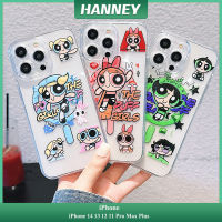 HANNEY สำหรับ iPhone 15 14 13 12 11 Pro Max Plus เคสมือถือการ์ตูนน่ารักน่ารักเด็กผู้หญิงเคสซิลิโคนนิ่มกันกระแทกชาร์จไร้สาย ฝาหลังโปร่งใส CPH-01