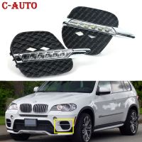 X5รถยนต์ต่อ BMW E70 2011 2012 2013 Daylight DRL LED ไฟวิ่งกลางวัน Copertura Fendineia Luce Di Guida Sinistra Destra Bianca