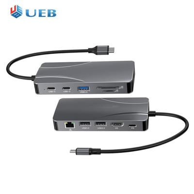 11ใน1ประเภท C ฮับท่าเรือ5Gbps Type C To HDMI-Compatible HUB 100W PD อเนกประสงค์สำหรับแล็ปท็อป