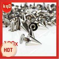 KQ0 100pcs/set 9.5mm หัตถกรรม เย็น เสื้อผ้า Spikes Screwback สไตล์พังก์ หมุดย้ำ กรวยกระดุม