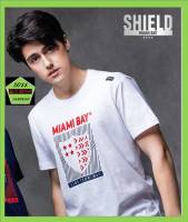 Miami bay เสื้อคอกลม ชาย หญิง รุ่น Shield สีขาว