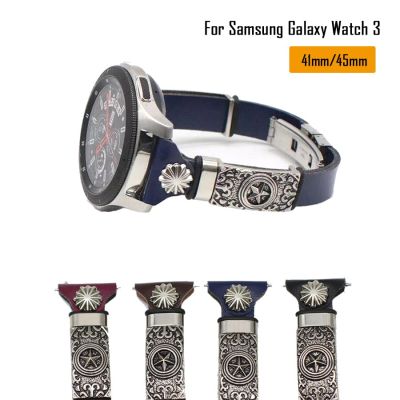 [ร้อน] สายหนังพียูคุณภาพสูง22มม. 20มม. สำหรับ Samsung Galaxy Watch 3แบนด์41มม. 45มม./46มม./42มม./สาย2 1แบบแอคทีฟ