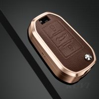 Alloy Leather Car Folding Key Case Cover Holder For Peugeot 3008 208 308 508 408 2008 307 4008 Citroen C4 C4L CACTUS C3 C6 C8