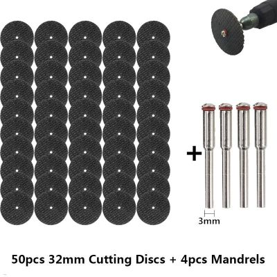 10-100pcs Abrasive Cutting Disc 32mm With Mandrels Grinding Wheels For Dremel Accesories Metal Cutting Rotary Tool Saw Blade