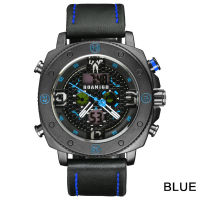 BOAMIGO Brand Men Sports Watches Fashion Quartz LED Digital Wristwatches Waterproof leather Clock Reloj Hombre relogio masculino