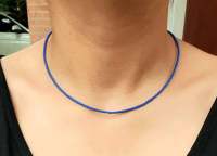 สร้อยคอหินลาพิสลาซูลี่ หินนำโชค แฮนเมด Tiny Lapis Lazuli Beads Necklace