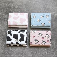 【CC】New Multi-card Slot Short Small Coin Purse Ladies Mini Wallet Tri-fold Cartoon Cow Pattern Womens Wallets Card Holder Girl Gift