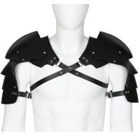 Leather Pauldrons Armor Medieval Double Shoulder Spaulders Warrior Knight Cosplay Costume Larp Harness Guard Gear For Men