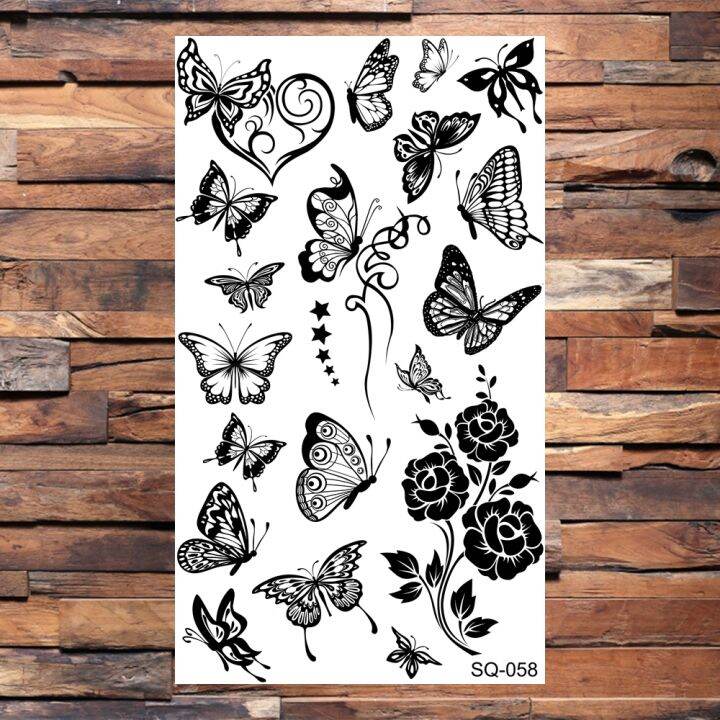 letter-flower-temporary-tattoos-for-women-adults-realistic-butterfly-dandelion-tree-life-fake-tattoo-sticker-body-tatoos-flower