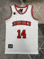 ขายดี2023ผู้ชาย Slum Dunk Shohoku Rukawa Kaede &amp; Sakuragi Hanamichi &amp; Ryouta Miyagi White Jersey Basket