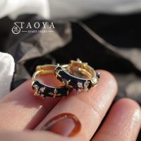 【YF】™✑∈  2023 New Design Classic Enamel Gold Color Hoop Earrings Womens Luxury Accessories Jewelry