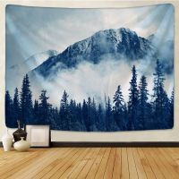 【CW】♀♦❖  Dark Tapestry Mountains Psychedelic Wall Hanging Dorm Blanket Indoor TV Background