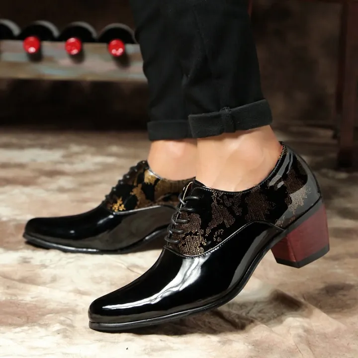 J Doing Formal Shoes Men Shoes Fashion Pointed Toe High Heels Leather