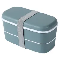 2X Microwavable 2 Layer Lunch Box with Compartments Leakproof Bento Box Insulated Food Container Lunch Box Green