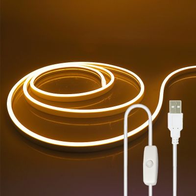 5V USB LED Neon Light Strip Dimmable Flexible Neon Sign Tape 2835 120LED/m With Dimmer Led Ribbon 0.5m 1m 2m 3m 5m DIY Decortion LED Strip Lighting