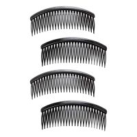 Black Plastic 24 Teeth Hair Comb Clip Clamp 4 Pcs for Lady Girls