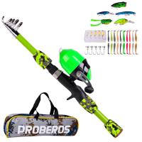 ชุดตกปลาสำหรับเด็กแบบพกพา escoping Fishing Rod และ Reel Combo Full Fishing Tackle Kit พร้อมสายตกปลาสำหรับชายหญิง