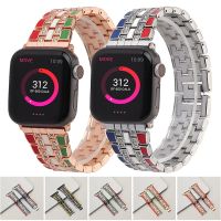 Kolorowy stalowy pasek ze stali nierdzewnej do zegarka Apple 44mm 40mm 38mm 42mm zespół metalowy do zegarka Apple Series 6 5 4 3 2 zespół Correa kobiet