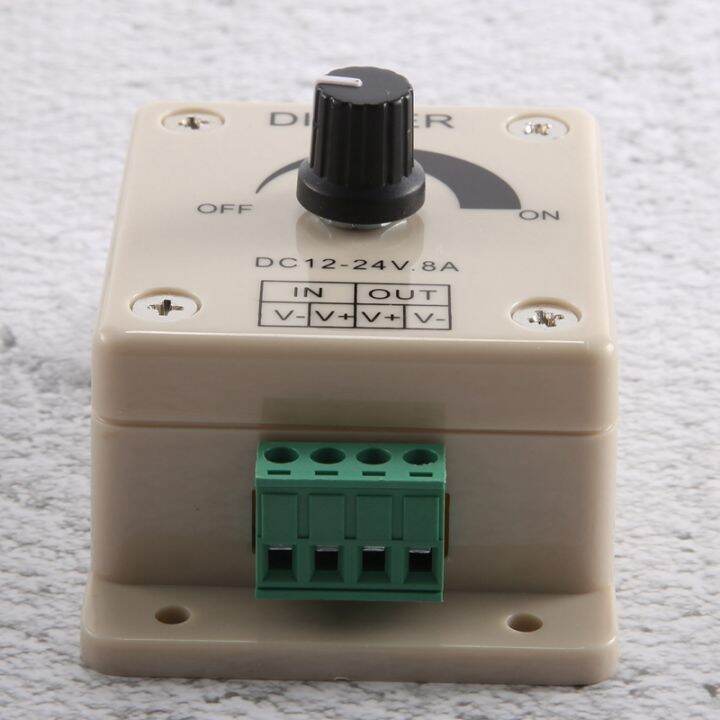 HiLetgo 3pcs DC12-24V 8Amp 0%-100% PWM Dimming Controller for LED Lights, Ribbon Lights,Tape Lights,Dimmer is compatible with Hilight, LEDwholesaler, fillite, and others' strips