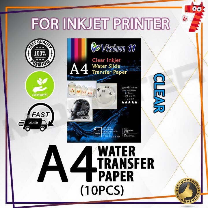 20x Inkjet Clear Waterslide Decals Paper For Inkjet Printer (10pcs