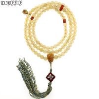 Blessed Mala Tibetan Natural Sheep Horn 108 Prayer Beads Buddhist Rosary Bead