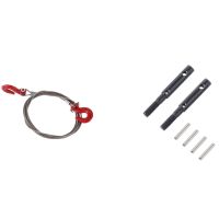 Steel Tow Rope and Hooks with 2 Pcs Front Rear Portal Stub Axle Drive Shaft,for SCX10 Wraith Axial D90 Toy