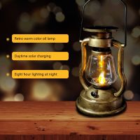 LED Solar Light Retro Kerosene Lamp Solar Powered Candle Hanging Light Outdoor Portable Lantern Light Courtyard Garden Decor