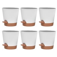 Plant Pots 6 Inch Self Watering Planters with Drainage Hole, Planters for All House Plants, Succulents,Snake Plant 10Pcs