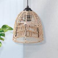 Light Pendant Cover Lampshade Rattan Chandelier Hanging Ceiling Wicker Woven Fixture Rustic Decorative Weave Basket