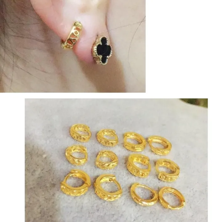 14k 4pair 169pesos Bangkok gold earrings assorted | Lazada PH