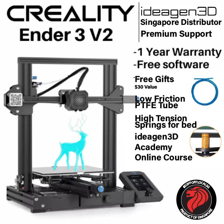 220x220x250mm 3D Printer Creality Ender 3 V2 FDM DIY Printer with Silent Motherboard meanwell Power Supply and carborundum Glass Platform for Beginners 
